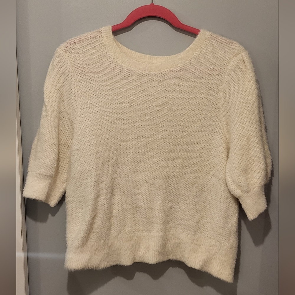 Off White Knitted Sweater Top